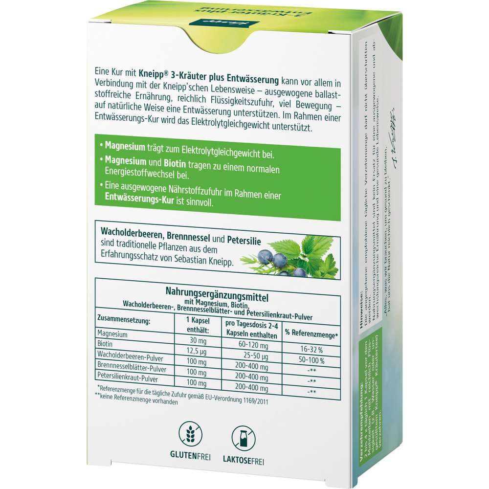 Produktabbildung Kneipp 3-Kräuter plus Entwässerung Kapseln