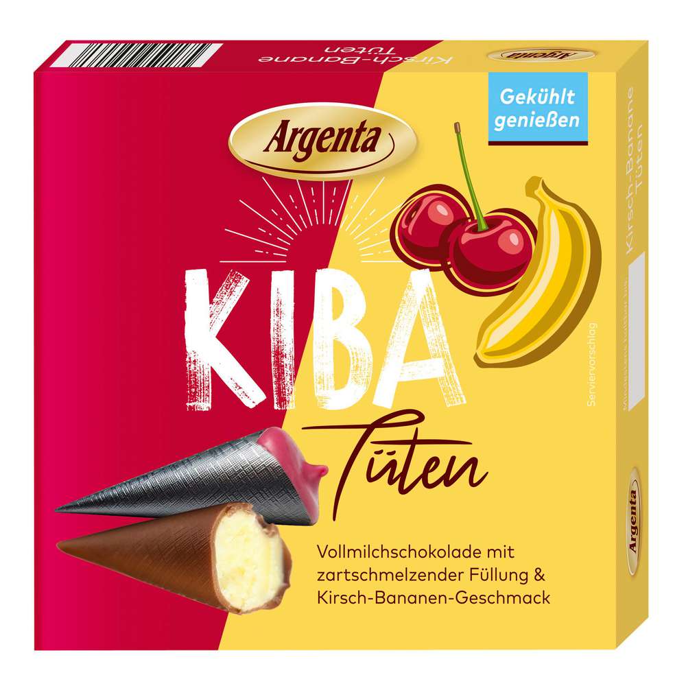 Produktabbildung Argenta KIBA Tüten, Vollmilchschokolade/Kirsch-Bananen