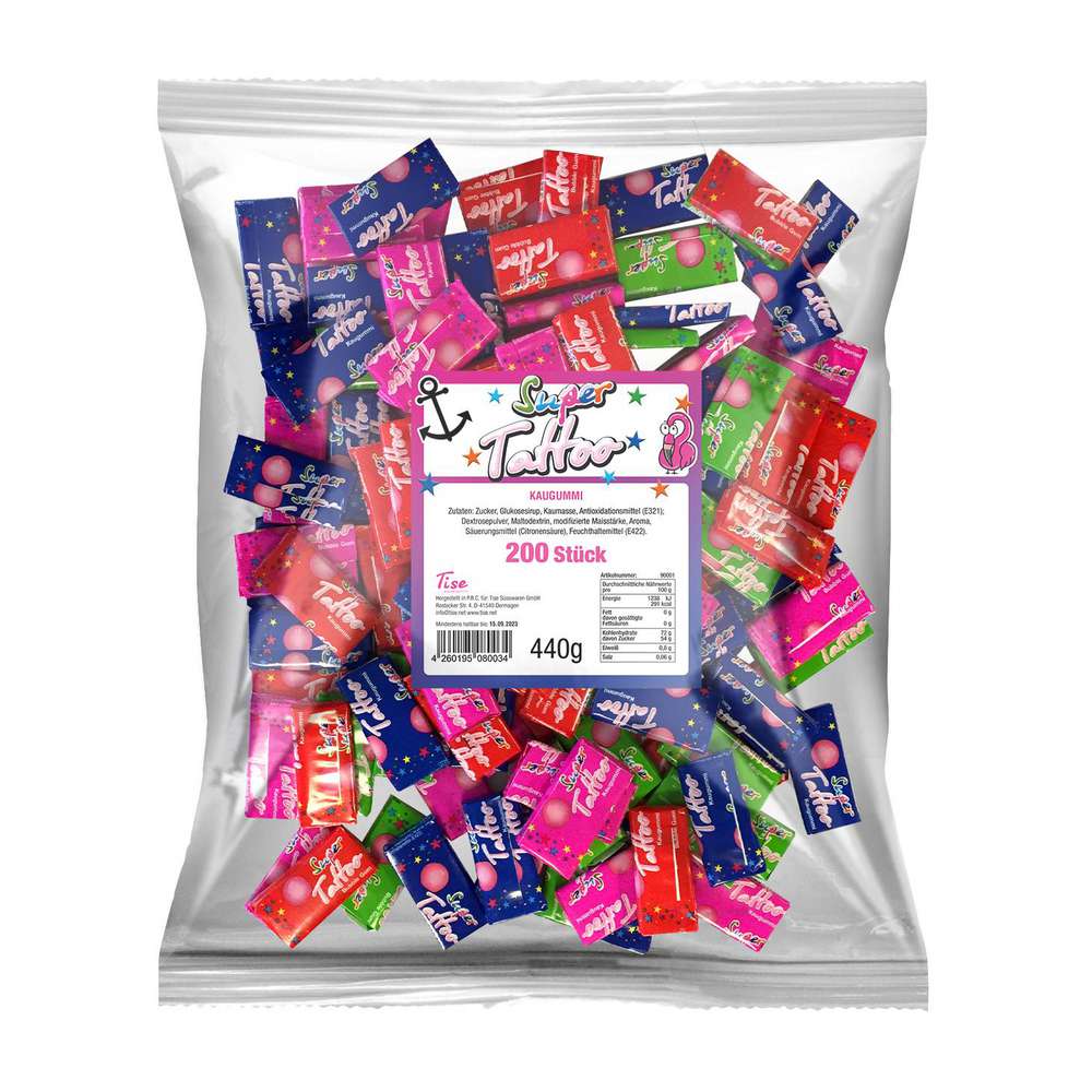 Produktabbildung Tise Tattoo  Kaugummi Mix 