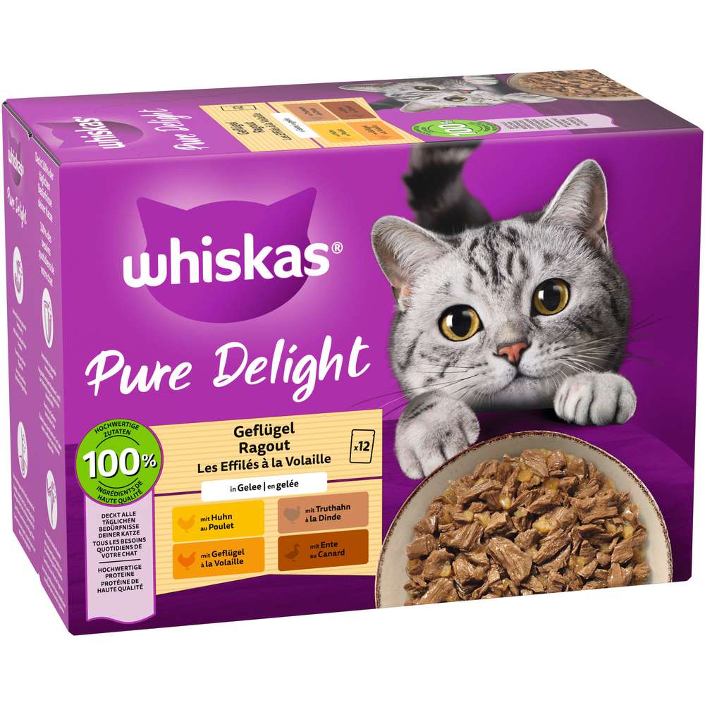 Produktabbildung Whiskas Katzen-Nassfutter, Pure Delight Geflügel
