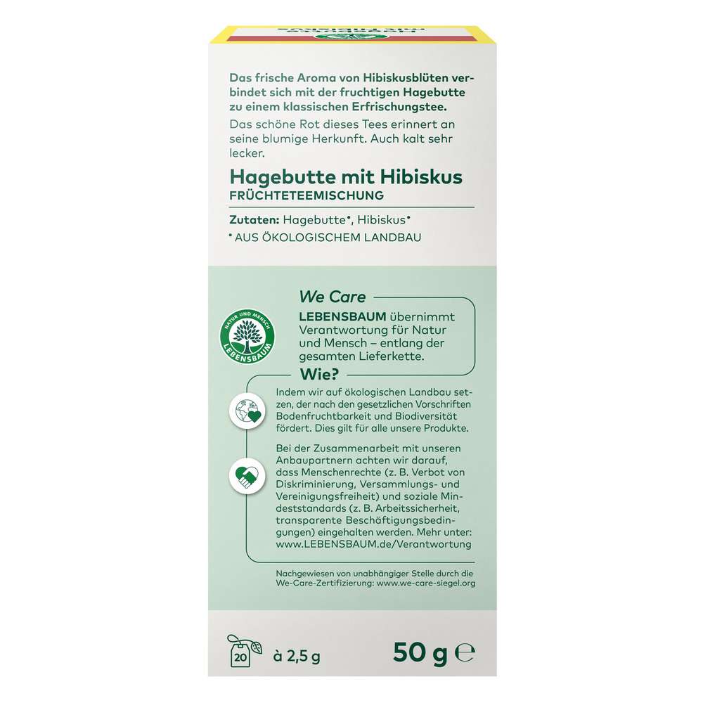 Produktabbildung Lebensbaum Bio Früchtetee, Hagebutte mit Hibiskus