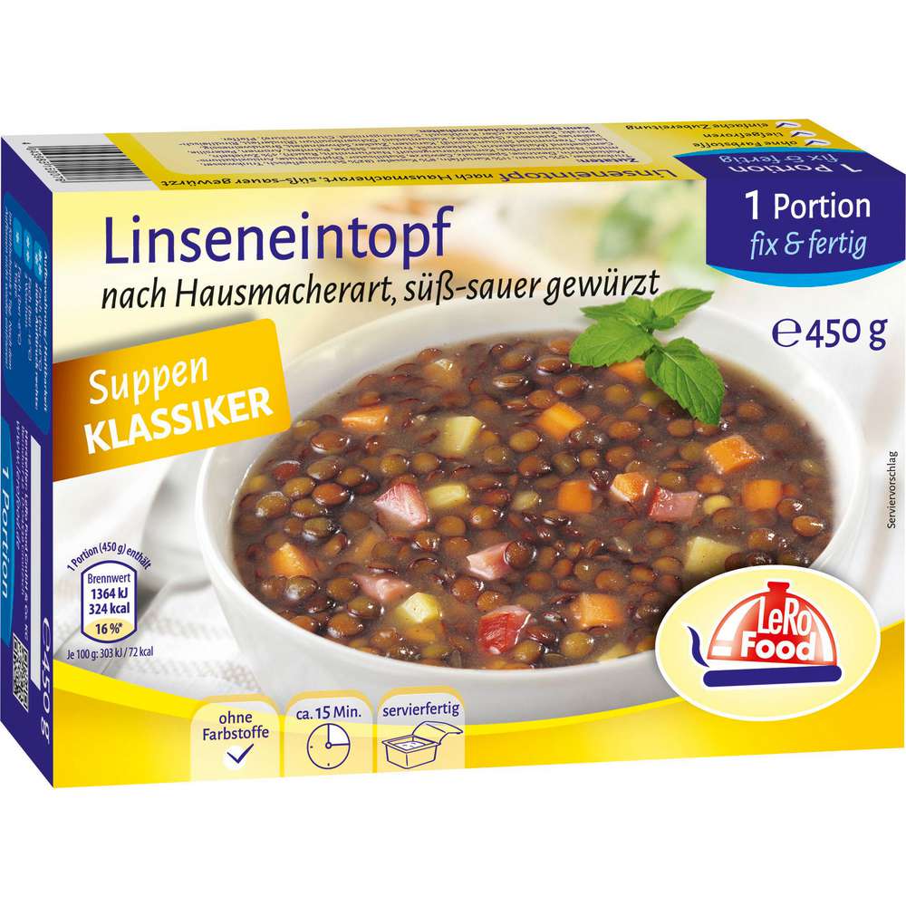 Produktabbildung Lero Food Linseneintopf