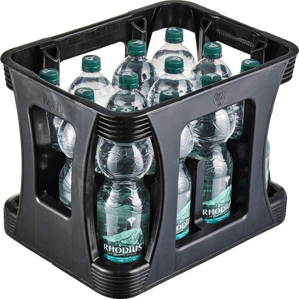 Produktabbildung Rhodius Mineralwasser, Medium (12x 1,000 Liter)