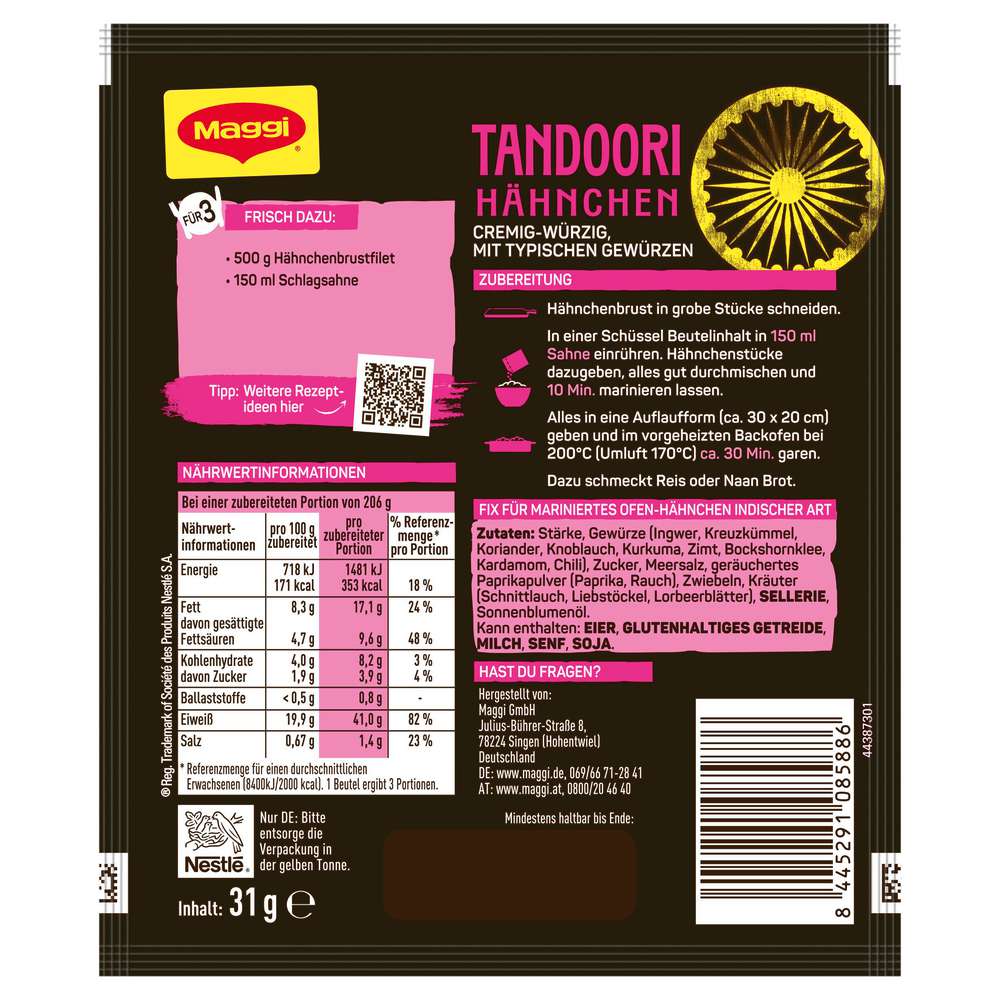 Produktabbildung Maggi Maggi Fix food travel, Tandoori-Hähnchen