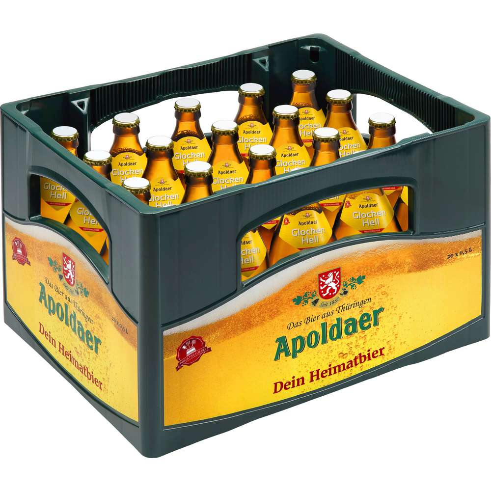 Produktabbildung Apoldaer Helles Bier Glocken Hell, 4,5 % (20x 0,500 Liter)