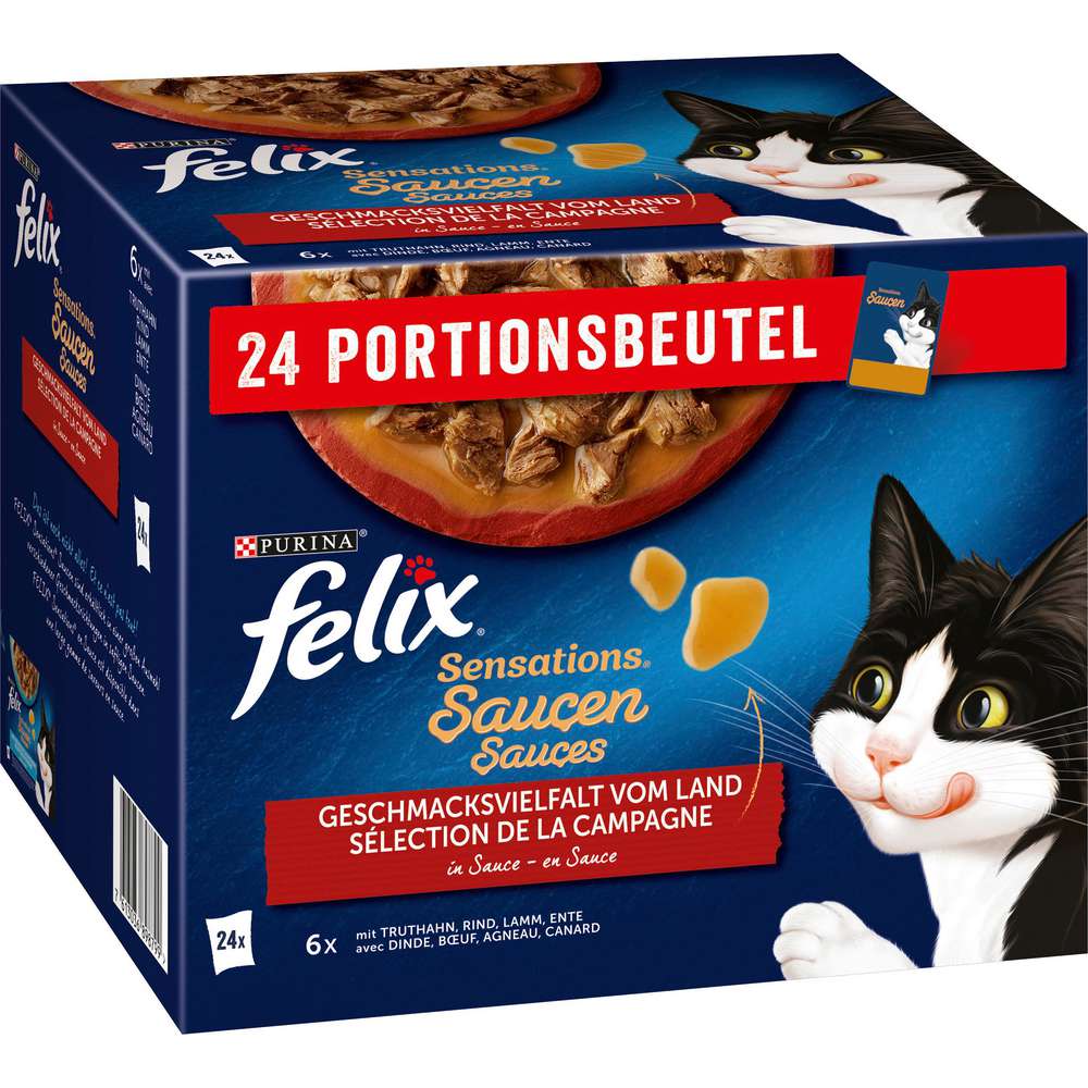 Produktabbildung Purina Katzen-Nassfutter Felix, Sensations Saucen, Fleischvielfalt in Sauce