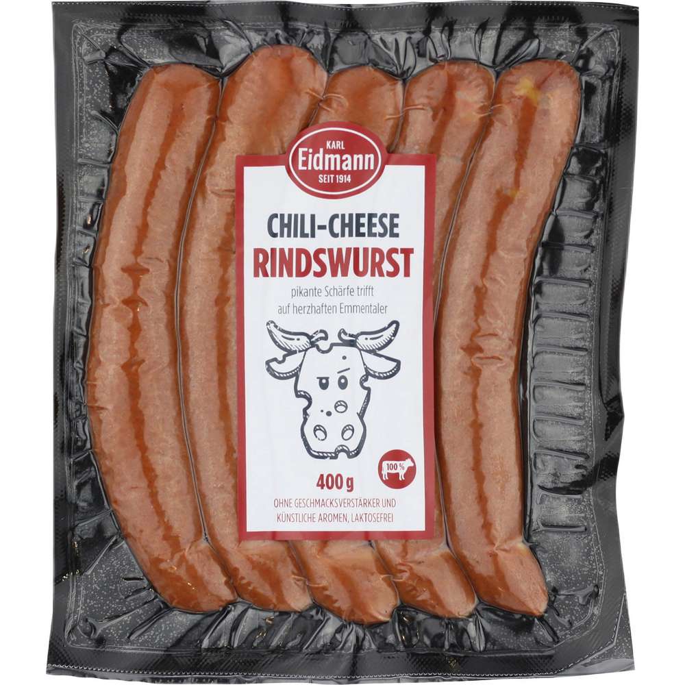 Produktabbildung Eidmann Chili Cheese Rindswurst