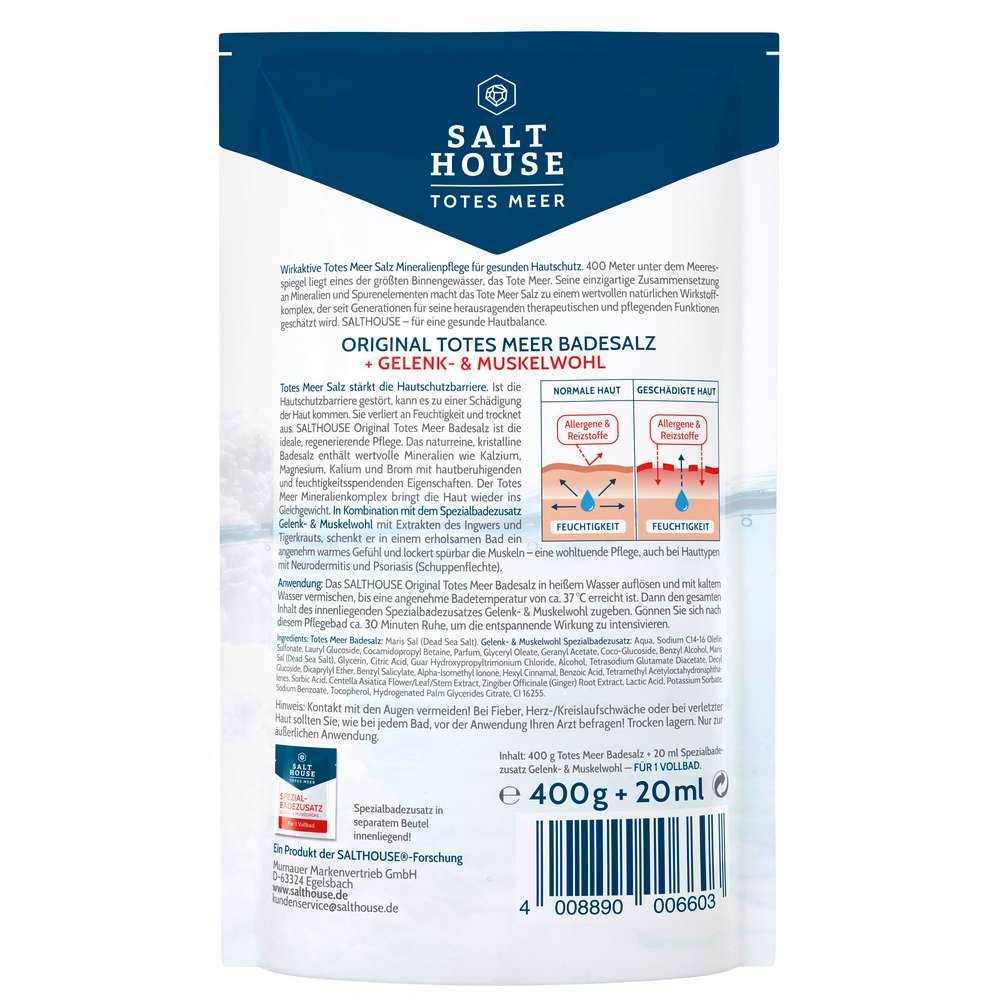 Produktabbildung Salthouse Badesalz totes Meer, Gelenk- und Muskelwohl
