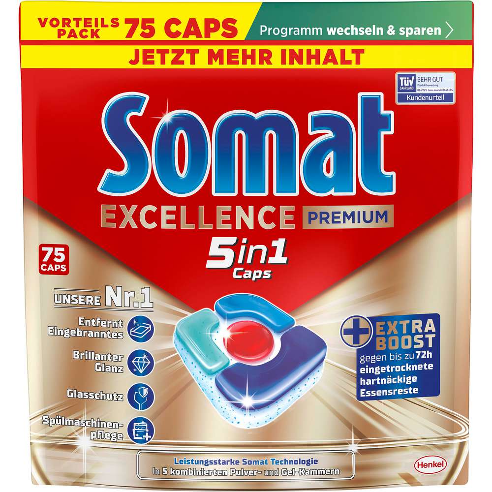 Produktabbildung Somat Spülmaschinen-Caps 5in1, Excellence Premium