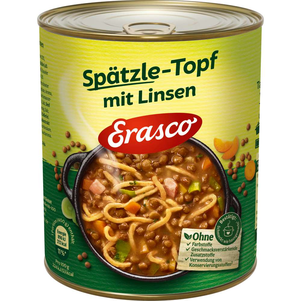 Produktabbildung Erasco Spätzle-Topf mit Linsen