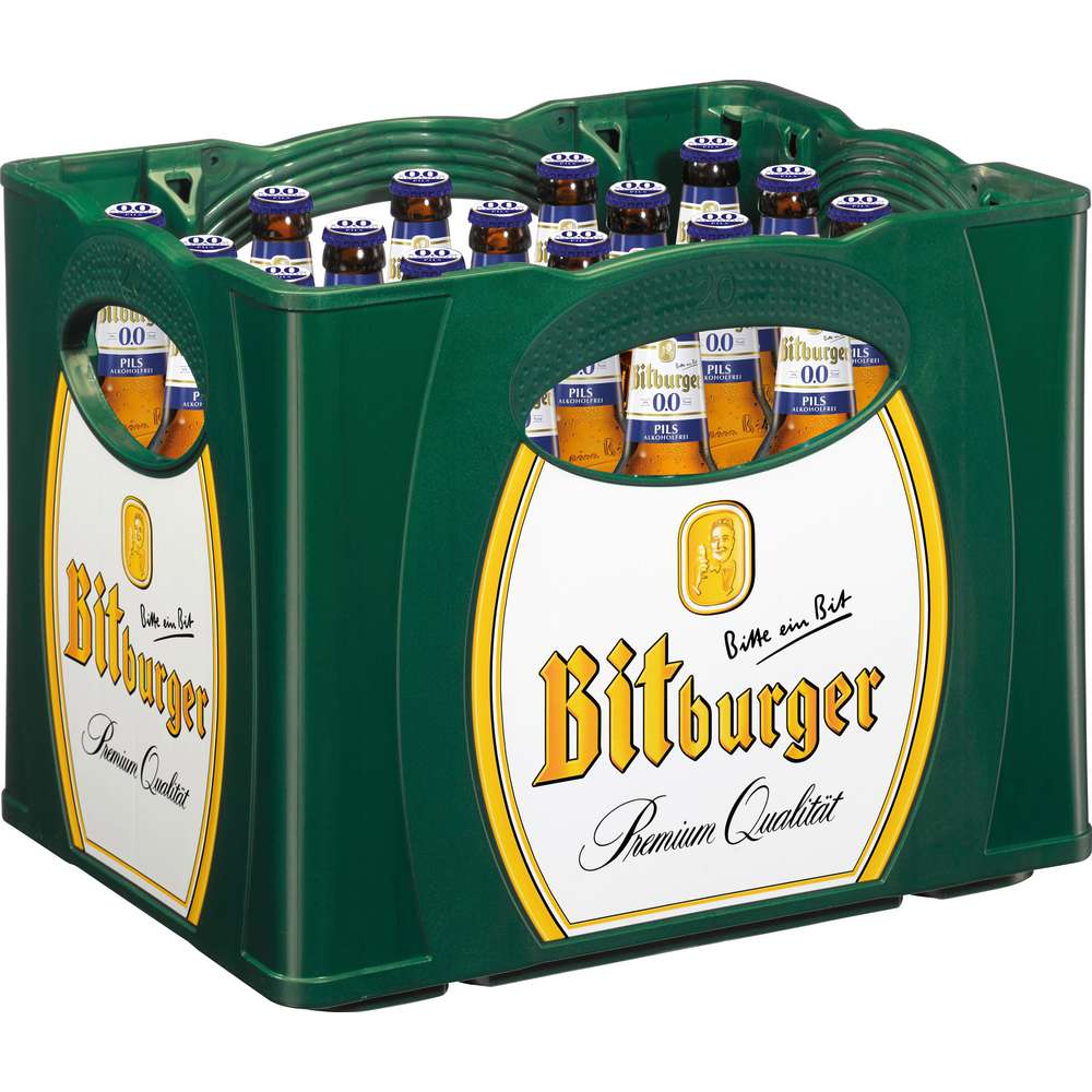 Produktabbildung Bitburger 0,0% Pilsener Bier,alkoholfrei (20x 0,500 Liter)