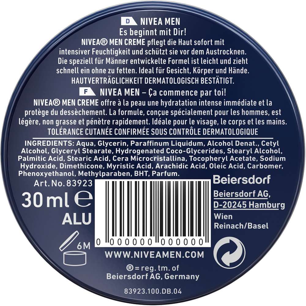 Produktabbildung Nivea Feuchtigkeitscreme for Men, Mini