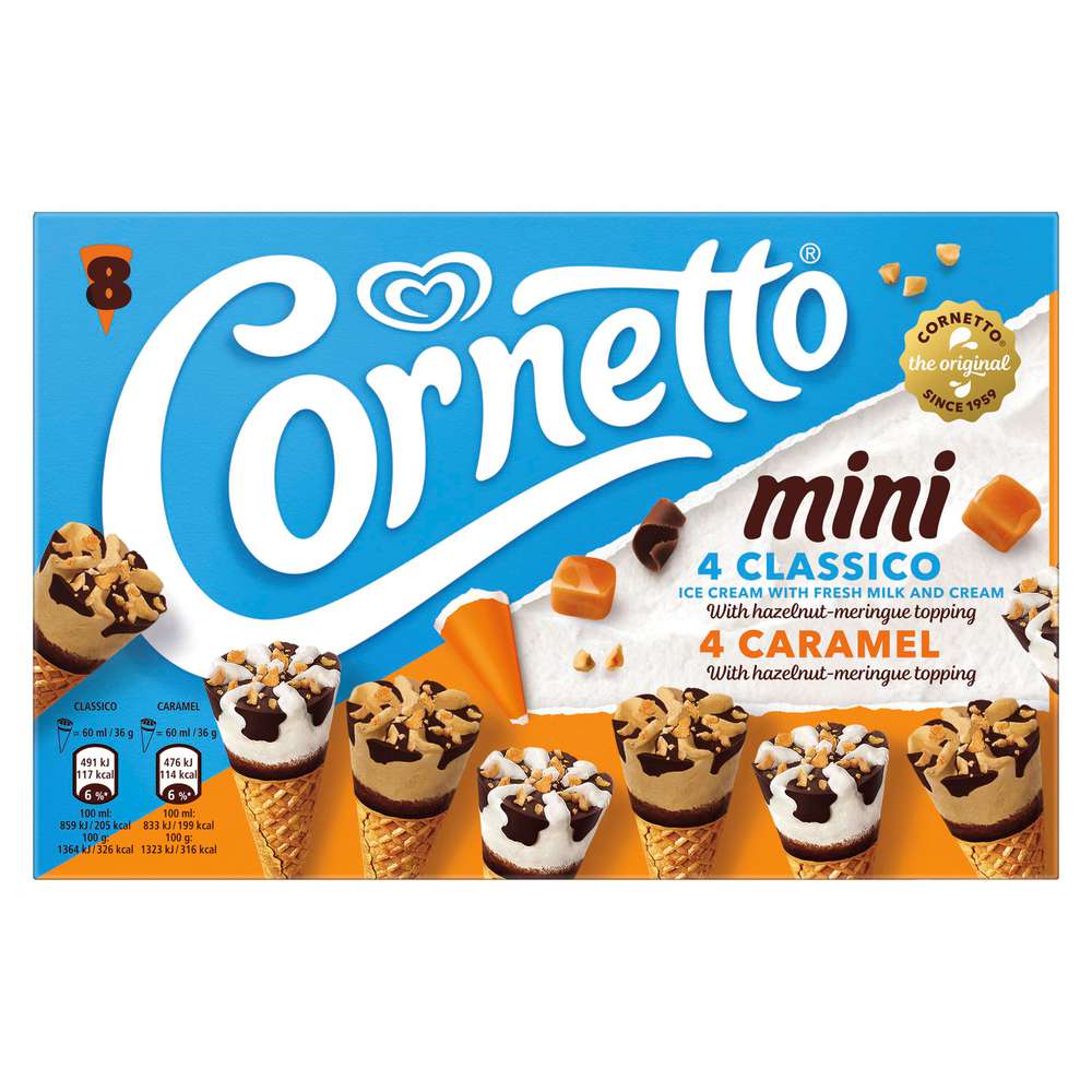 Produktabbildung Langnese Cornetto Mini Waffeleis, Classic/Caramel