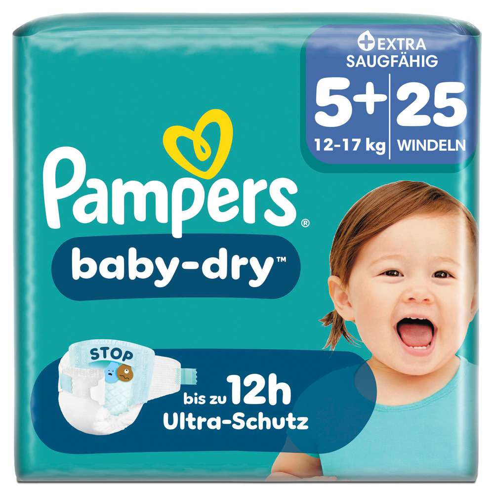 Produktabbildung Pampers Windeln Baby Dry Gr.5+ Junior 12-17 kg 