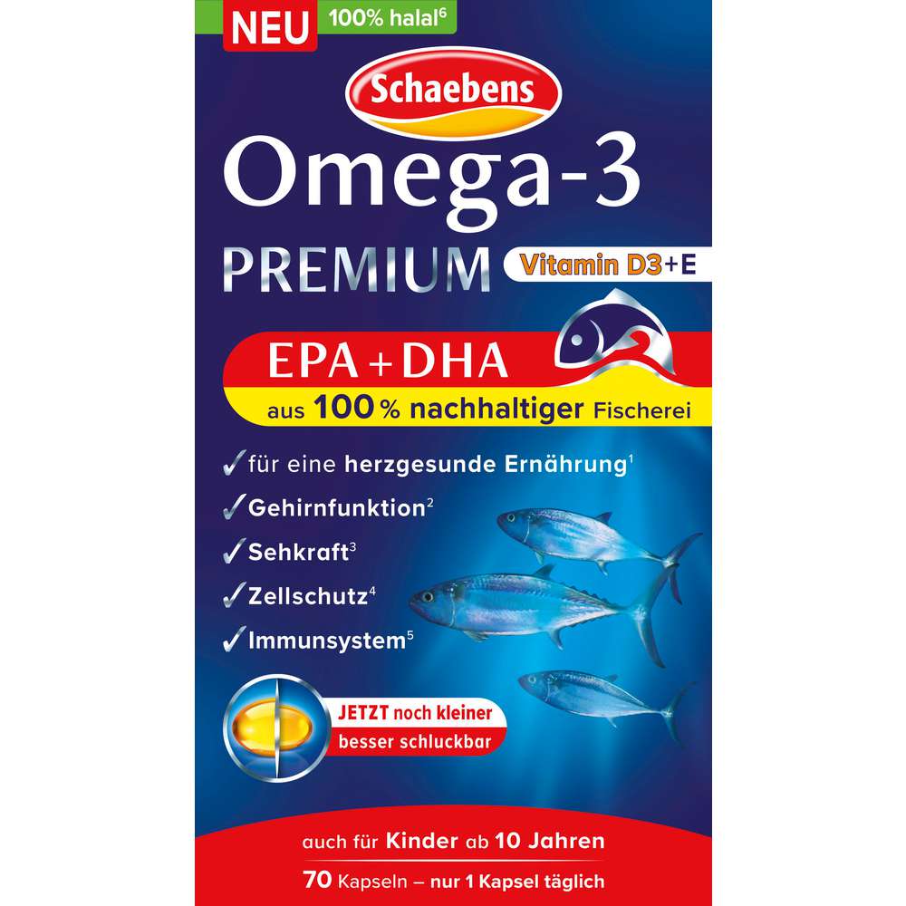 Produktabbildung Schaebens Omega-3 Premium Kapseln