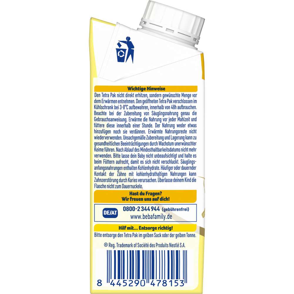Produktabbildung Nestle Beba Pre, Anfangsmilch