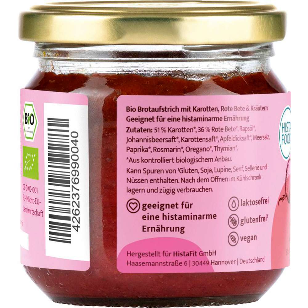 Produktabbildung Histafit Bio Gemüse-Streich, Karotte & Rote Bete