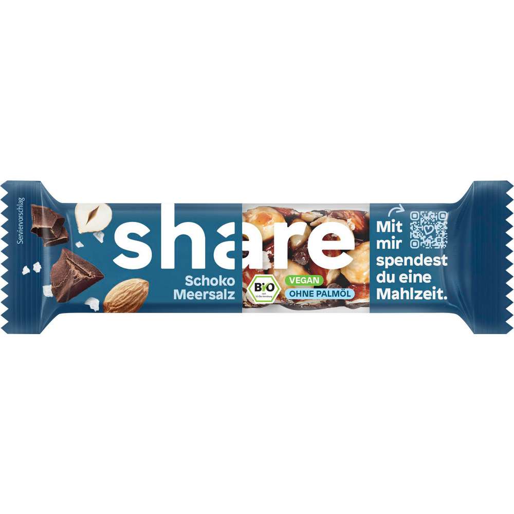 Produktabbildung share Bio Schoko-Meersalz-Riegel, vegan