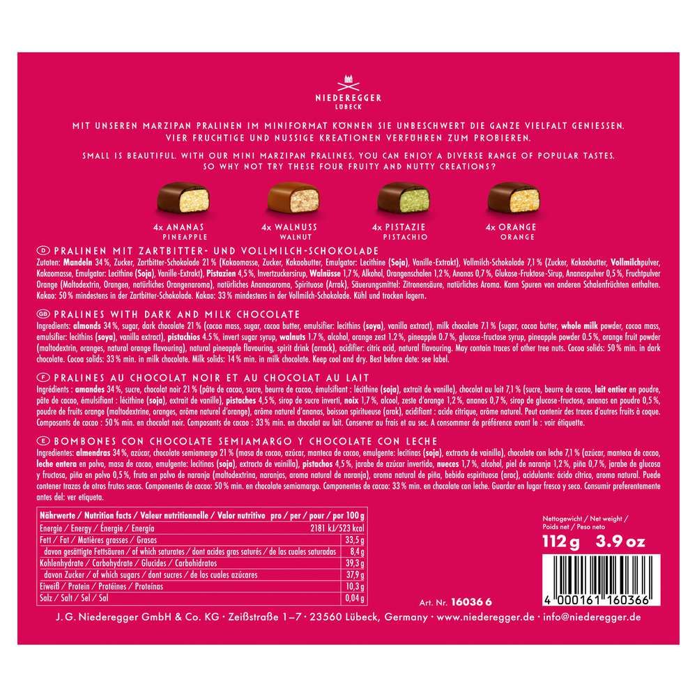 Produktabbildung Niederegger Mini Pralinen, Marzipan-Vielfalt