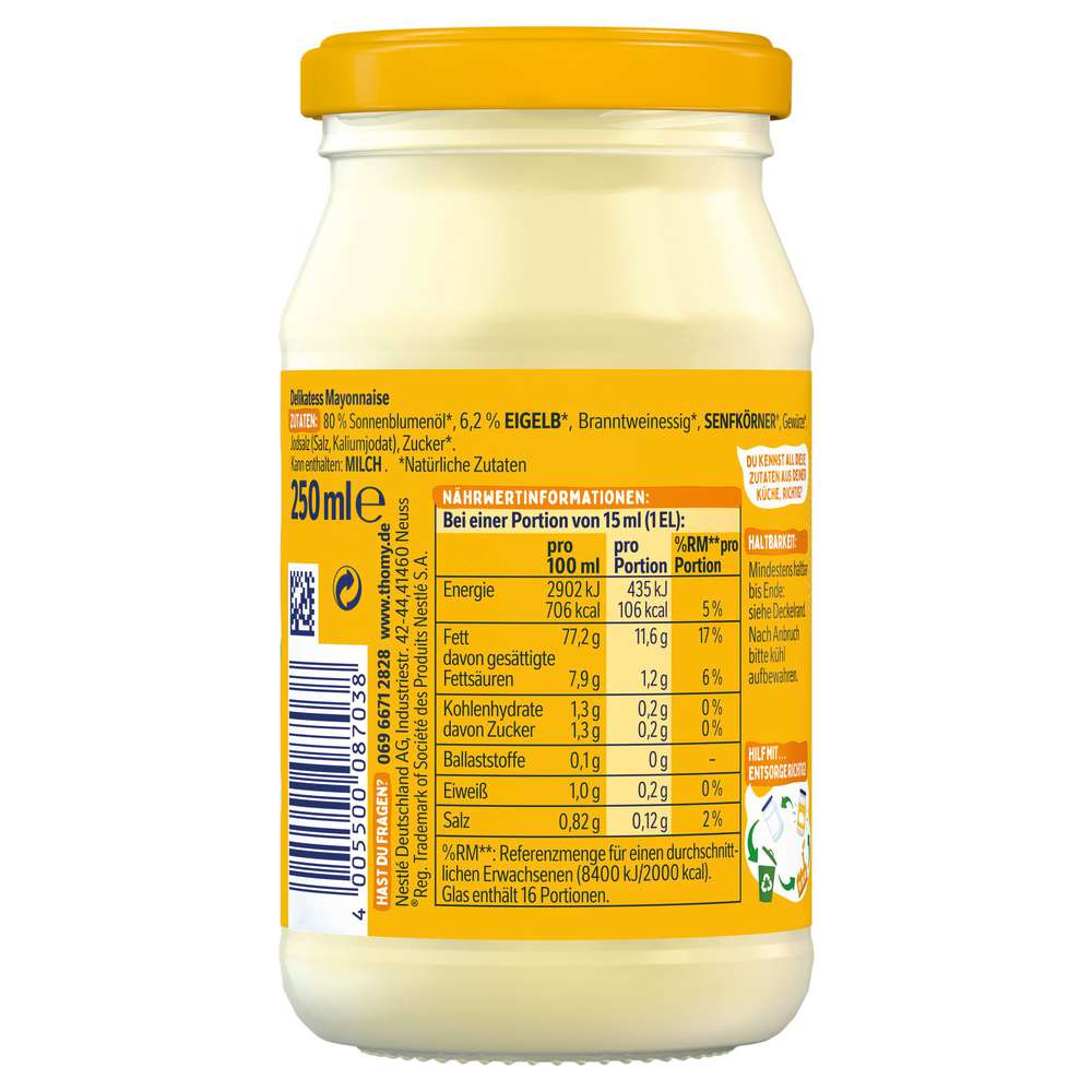 Produktabbildung Thomy Delikatess Mayonnaise