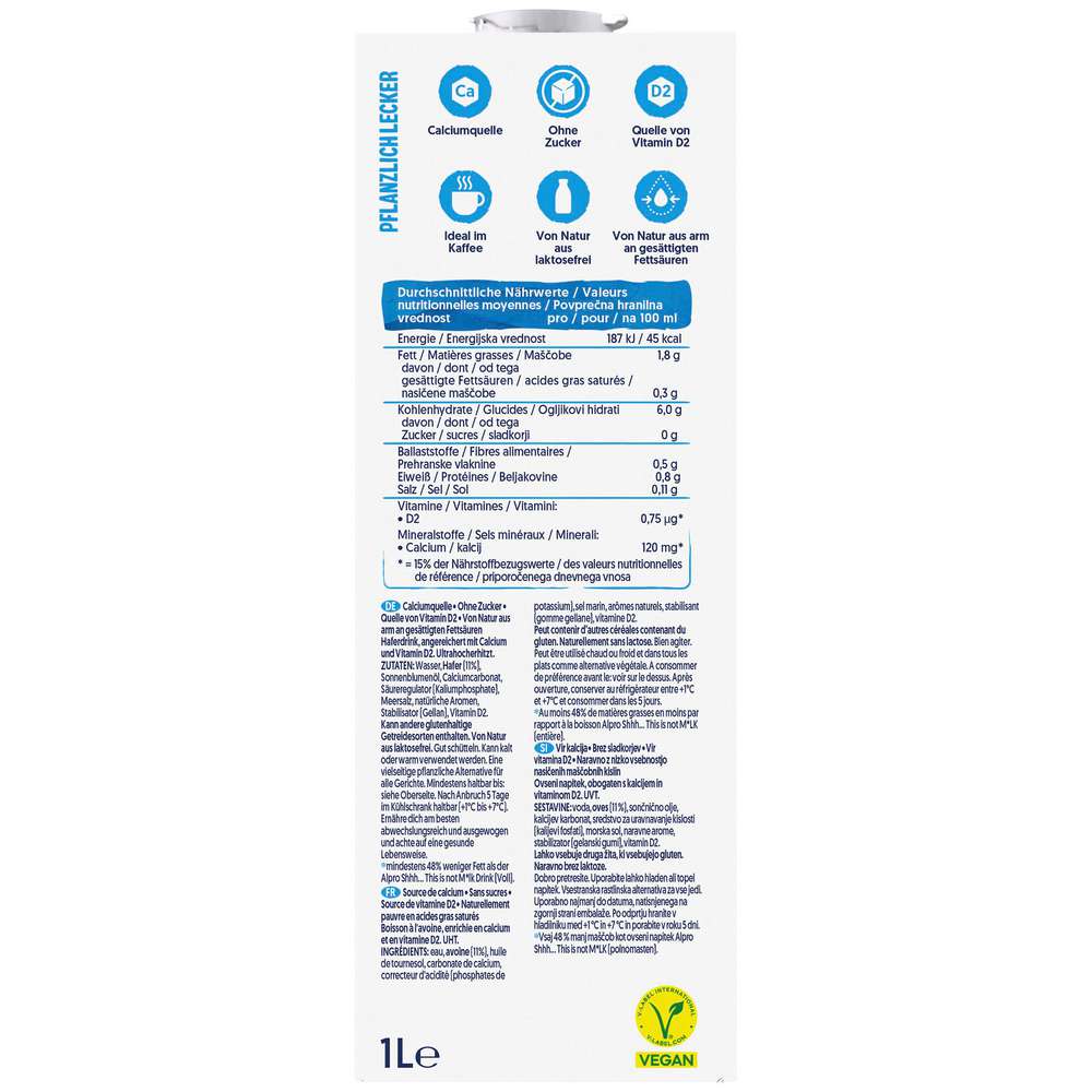 Produktabbildung Alpro Haferdrink Fettarm NotMilk, 1,8% Fett