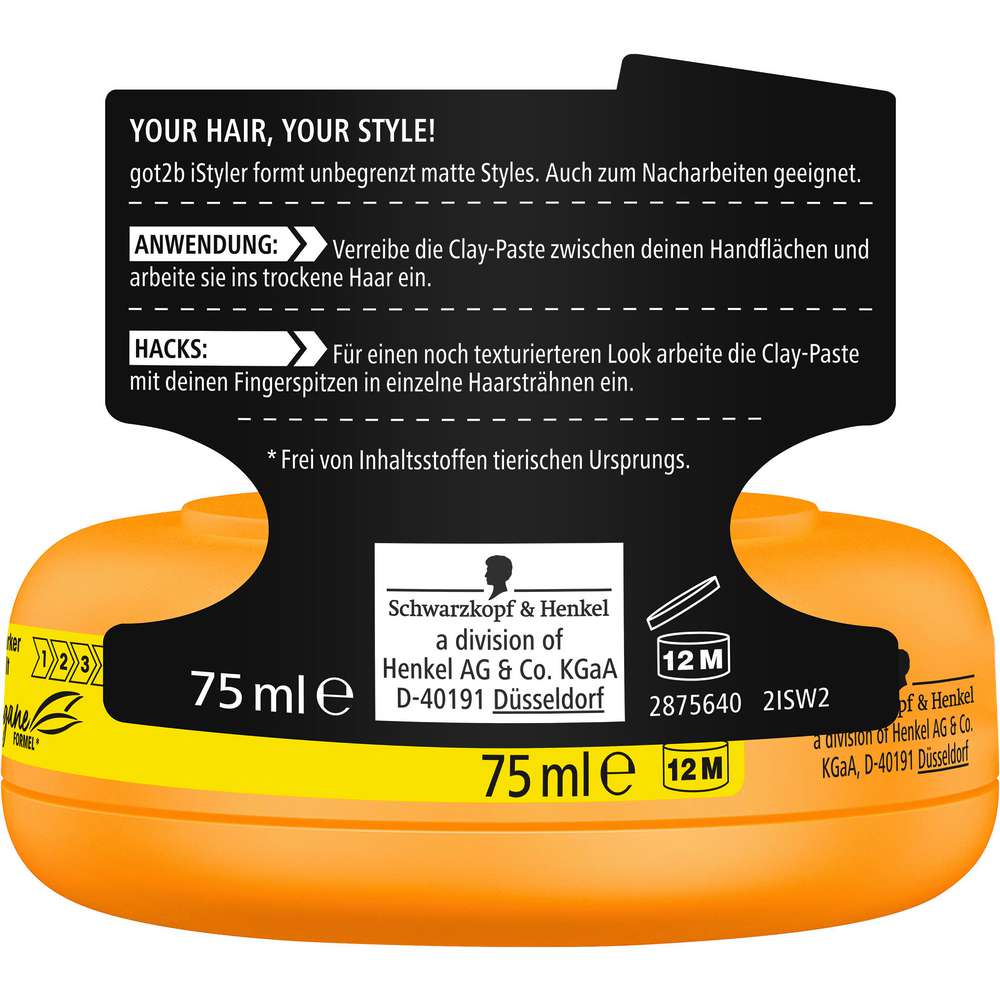 Produktabbildung Schwarzkopf Styling Paste iStyler got2b, Texture Clay