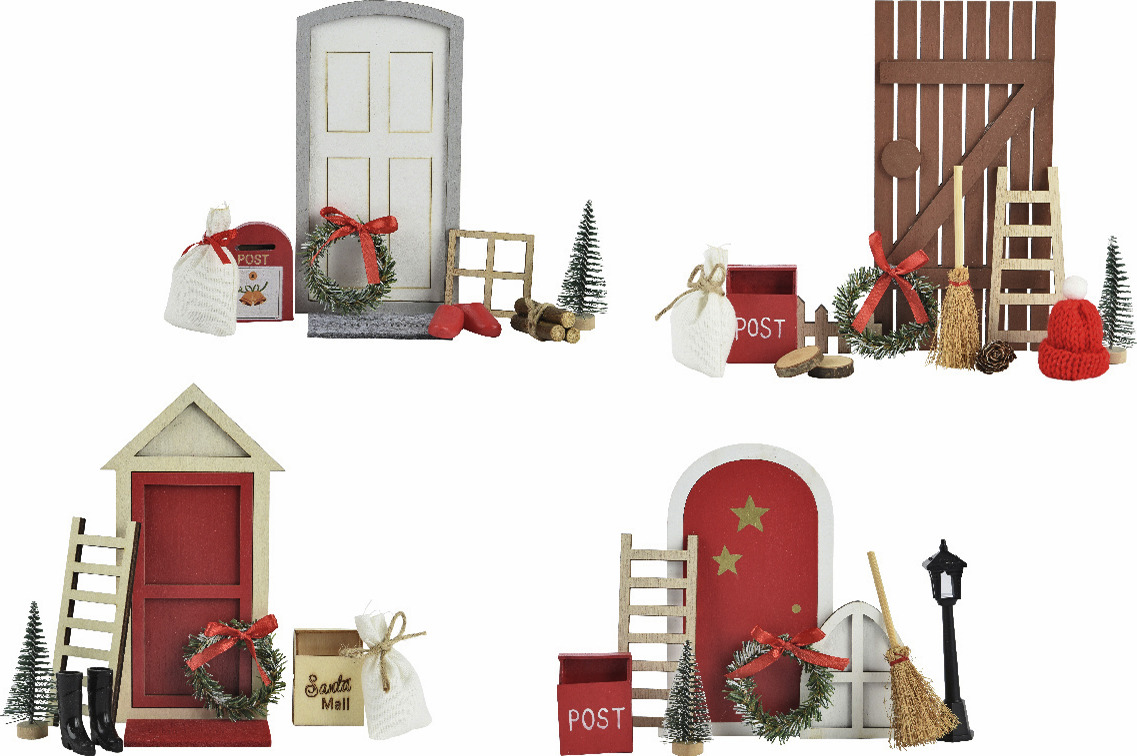 Produktabbildung Kaemingk Weihnachtstüren aus Sperrholz, sortiert