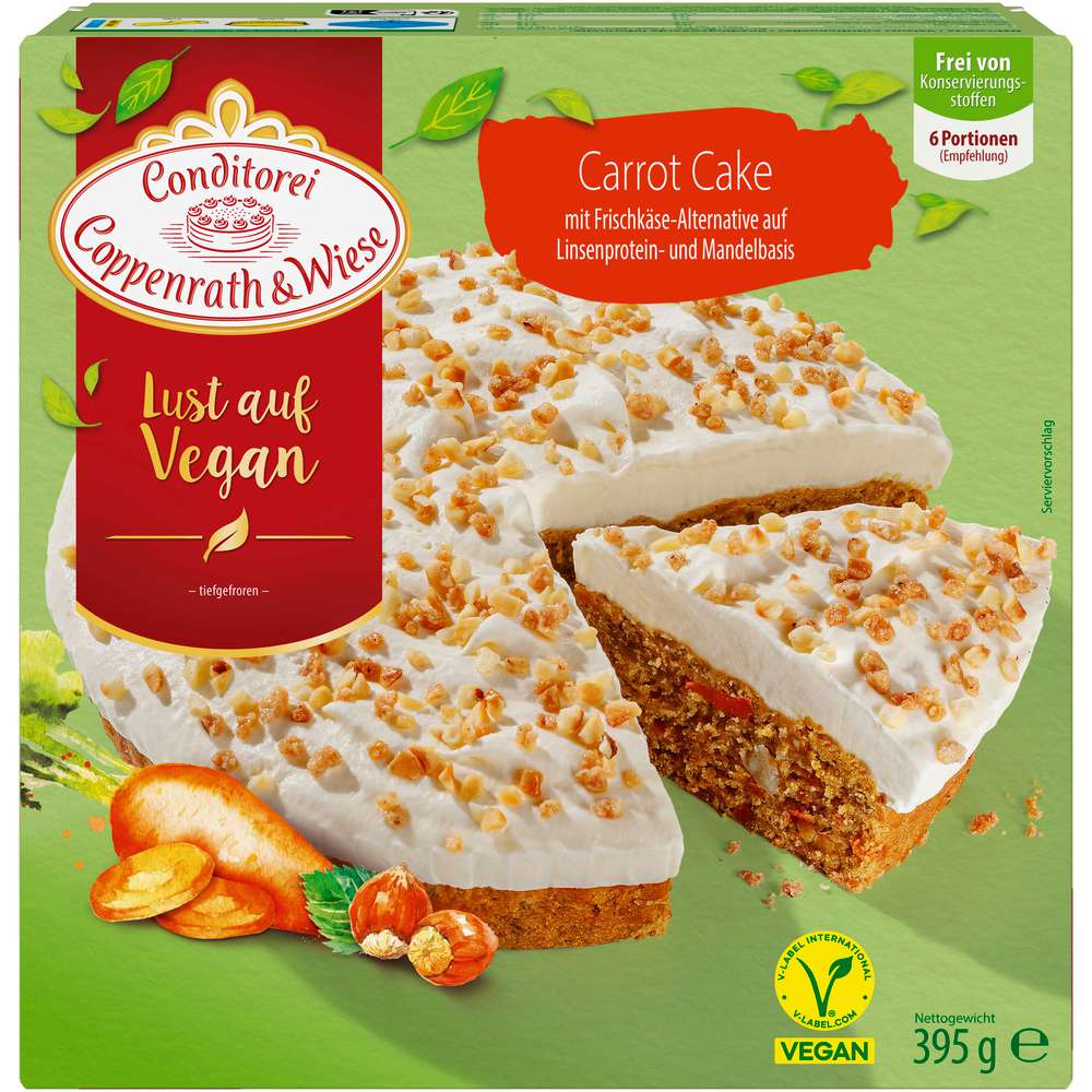 Produktabbildung Conditorei Coppenrath & Wiese Veganer Karottenkuchen, tiefgekühlt