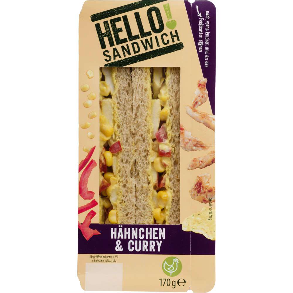 Produktabbildung Hello! Sandwich Hähnchen+Curry