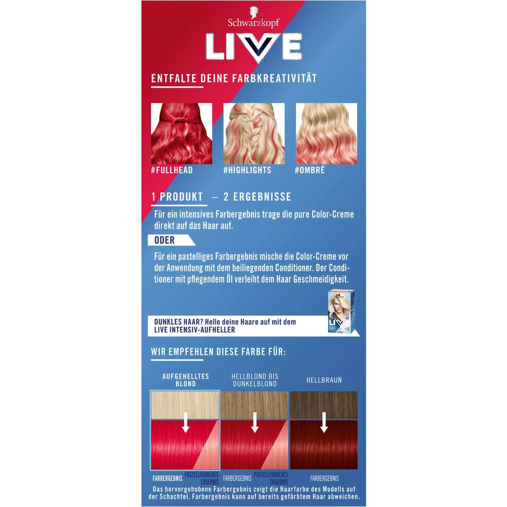 Produktabbildung Schwarzkopf Live Ultra Brights, 092 Pillar Box Red