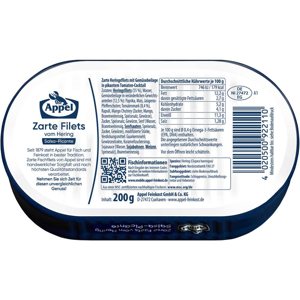 Produktabbildung Appel Heringsfilets Salsa-Picante