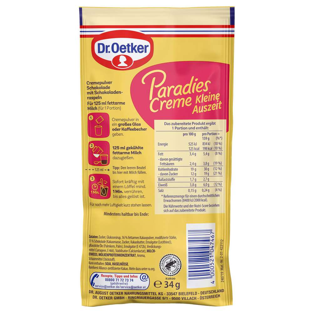 Produktabbildung Dr. Oetker Paradiescreme Kleine Auszeit Schoko
