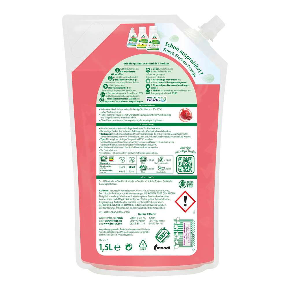 Produktabbildung Frosch color-Waschmittel, Granatapfel