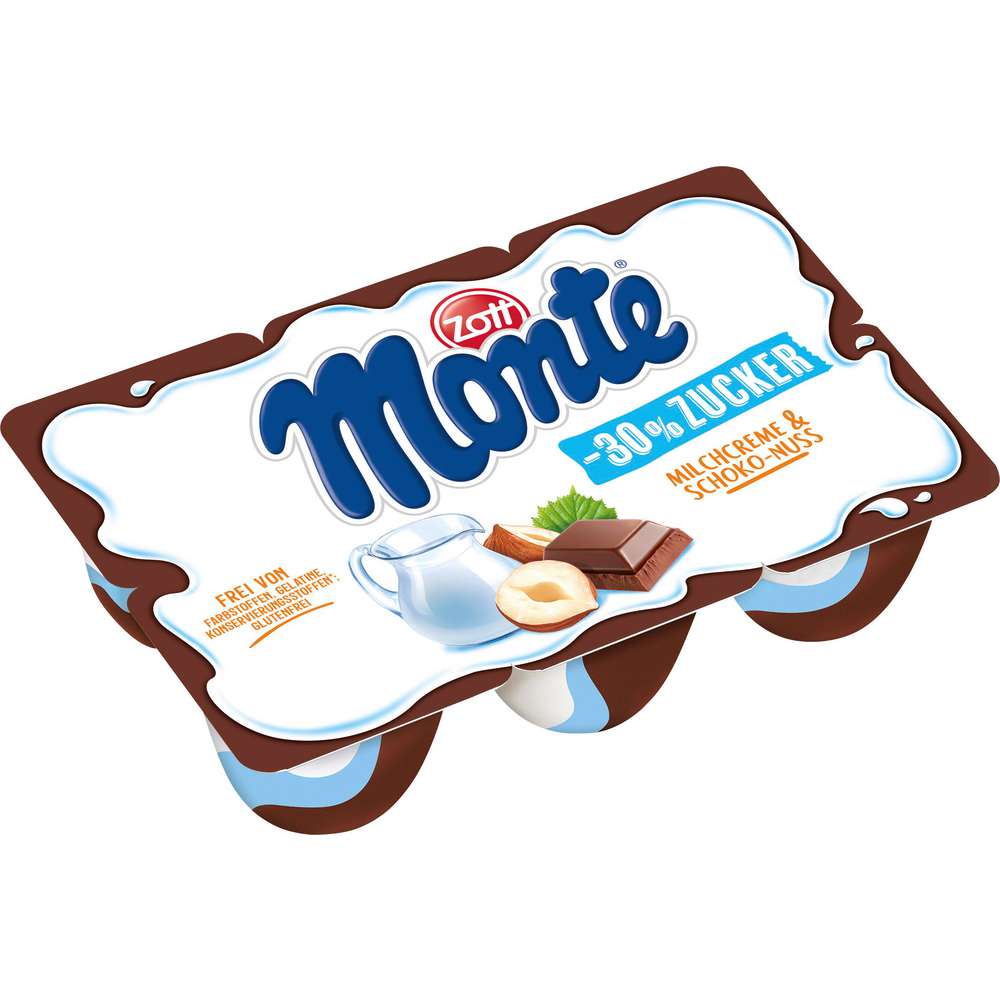 Produktabbildung Zott Monte Milchdessert, -30% Zucker