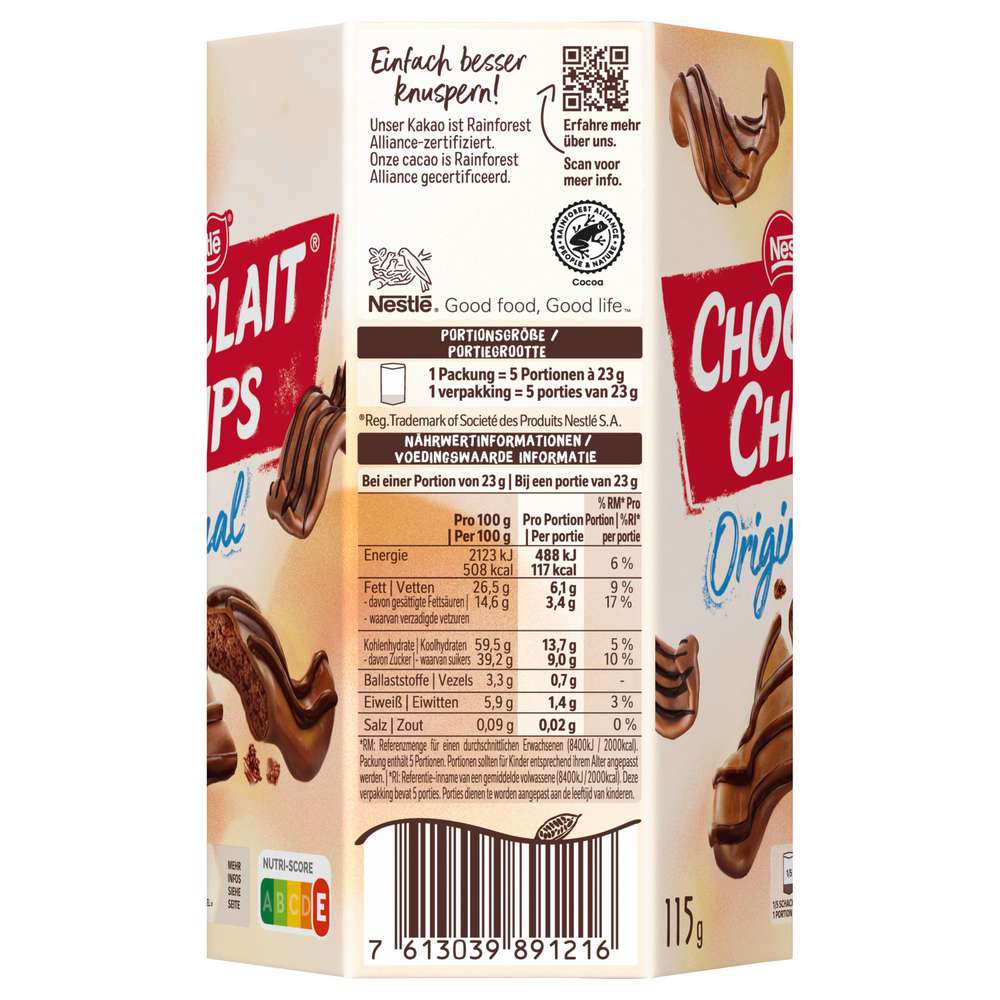 Produktabbildung Nestlé Choclait Chips, original