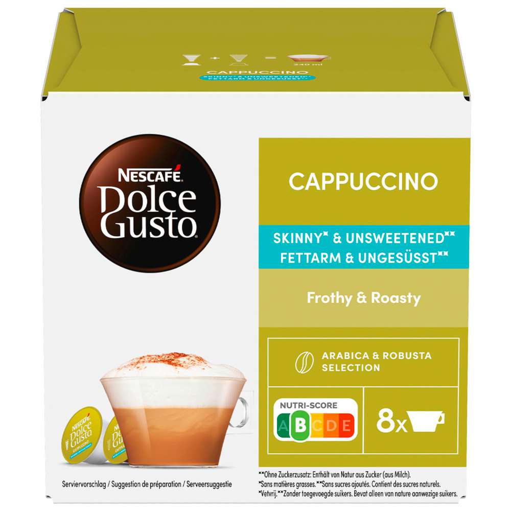 Produktabbildung Nescafe Kaffee Kapseln Dolce Gusto, Cappuccino ungesüßt