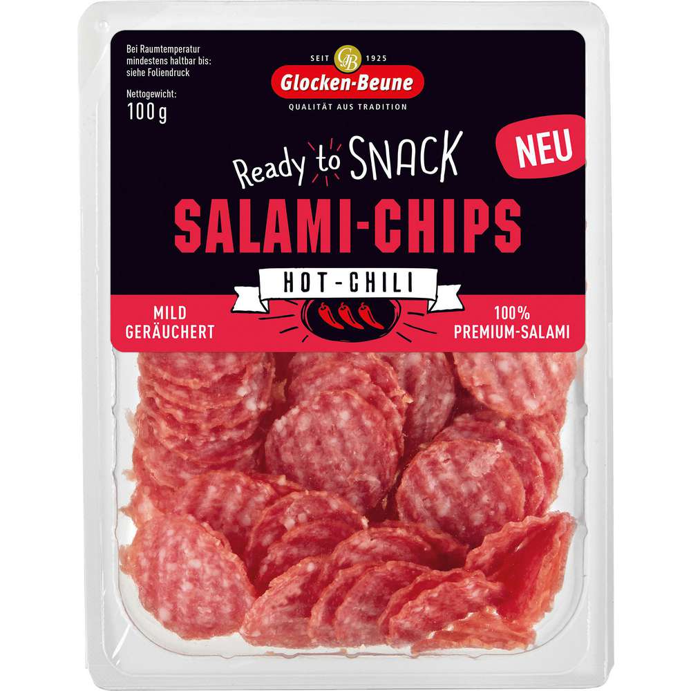 Produktabbildung Glocken-Beune Salami-Chips, Hot Chili