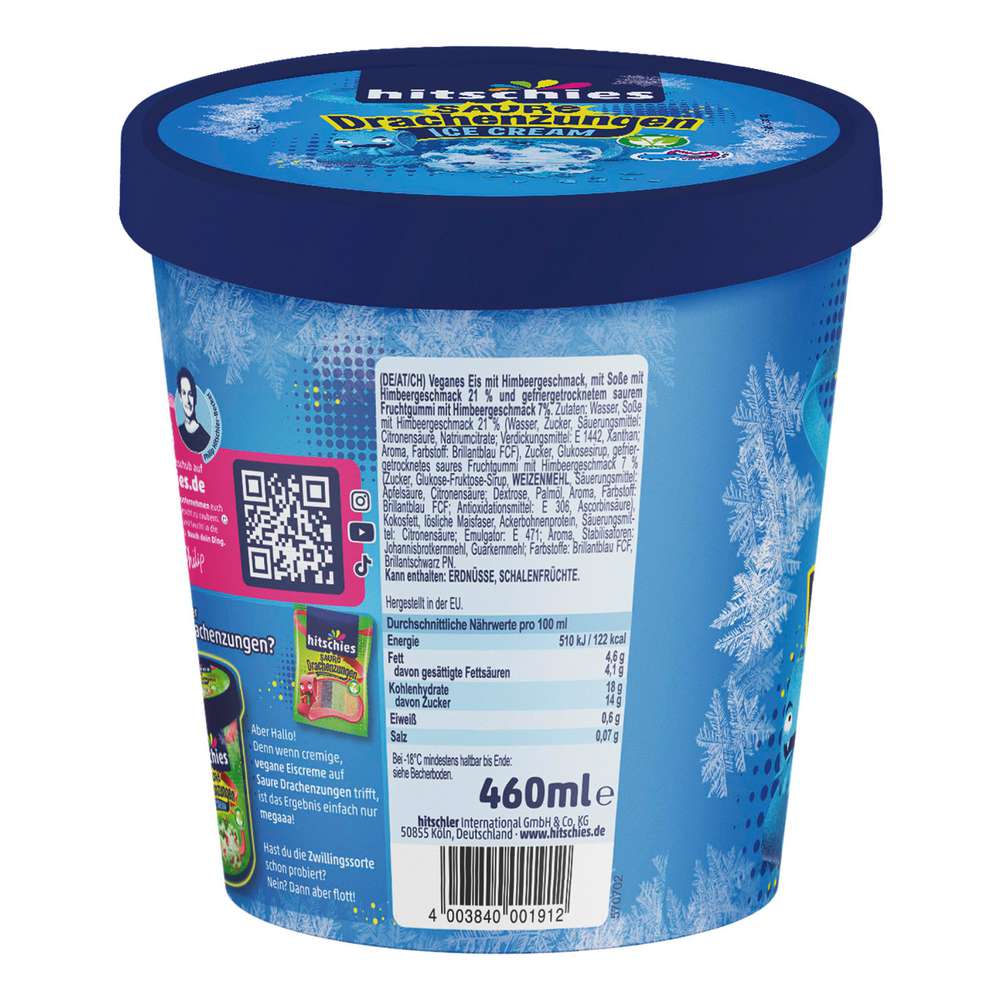 Produktabbildung hitschies Eis Saure Drachenzungen, blau