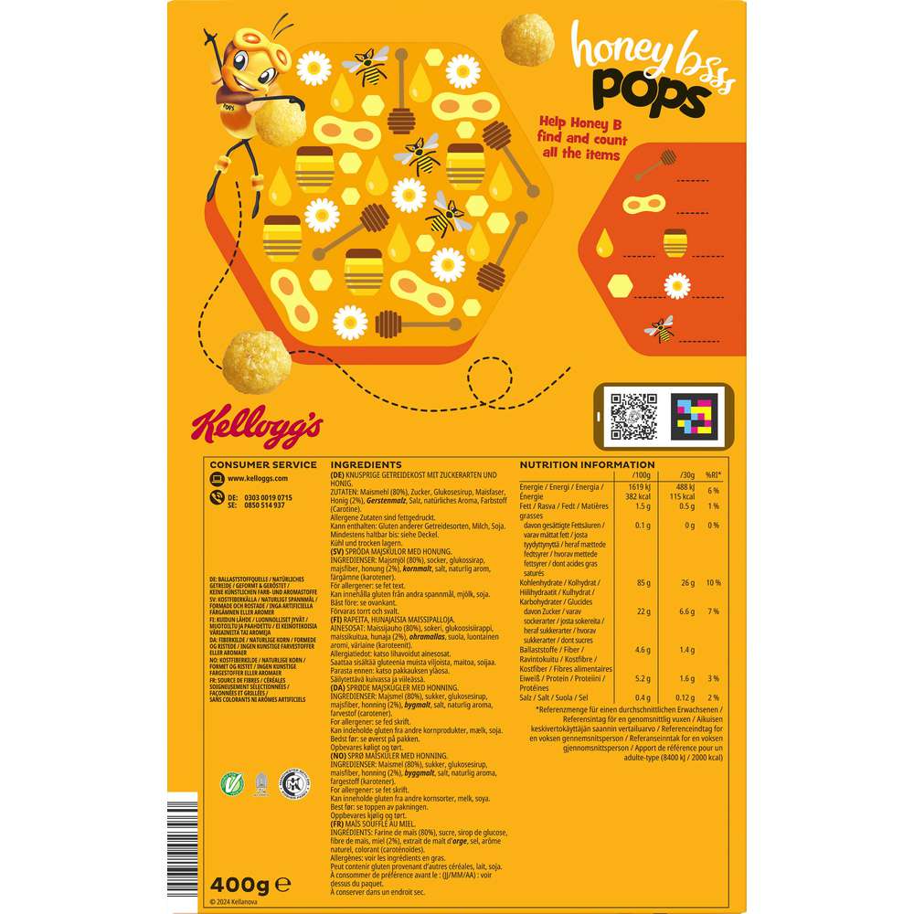 Produktabbildung Kellogg's Cerealien Honey Pops