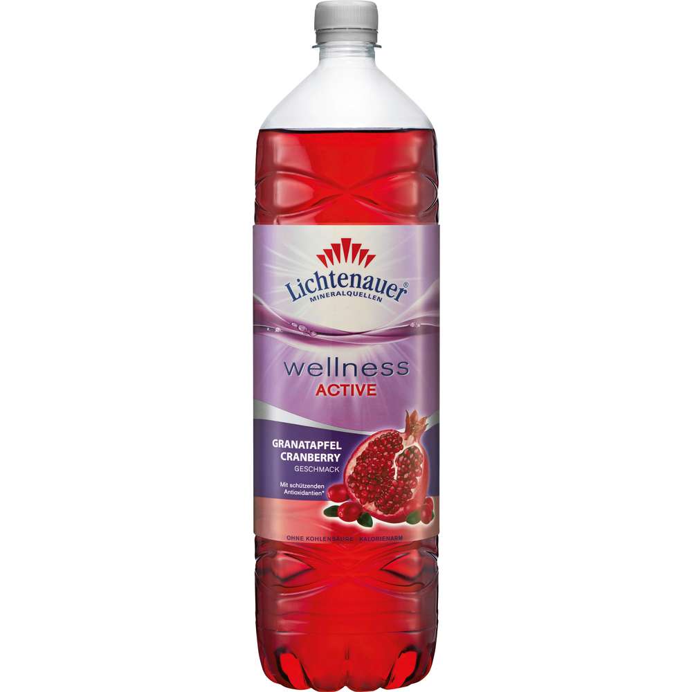 Produktabbildung Lichtenauer Wasser mit Geschmack Wellness Active, Granatapfel-Cranberry-Geschmack