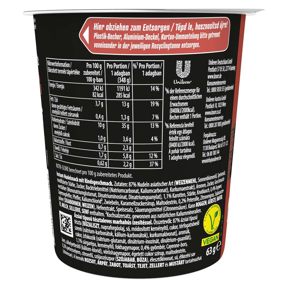 Produktabbildung Knorr Asia Snack Becher, Rind