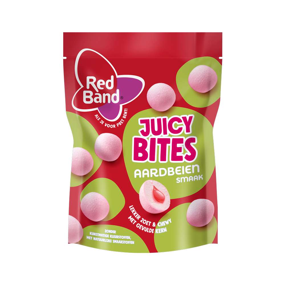 Produktabbildung Red Band Kaubonbons Juicy Bites Erdbeere 