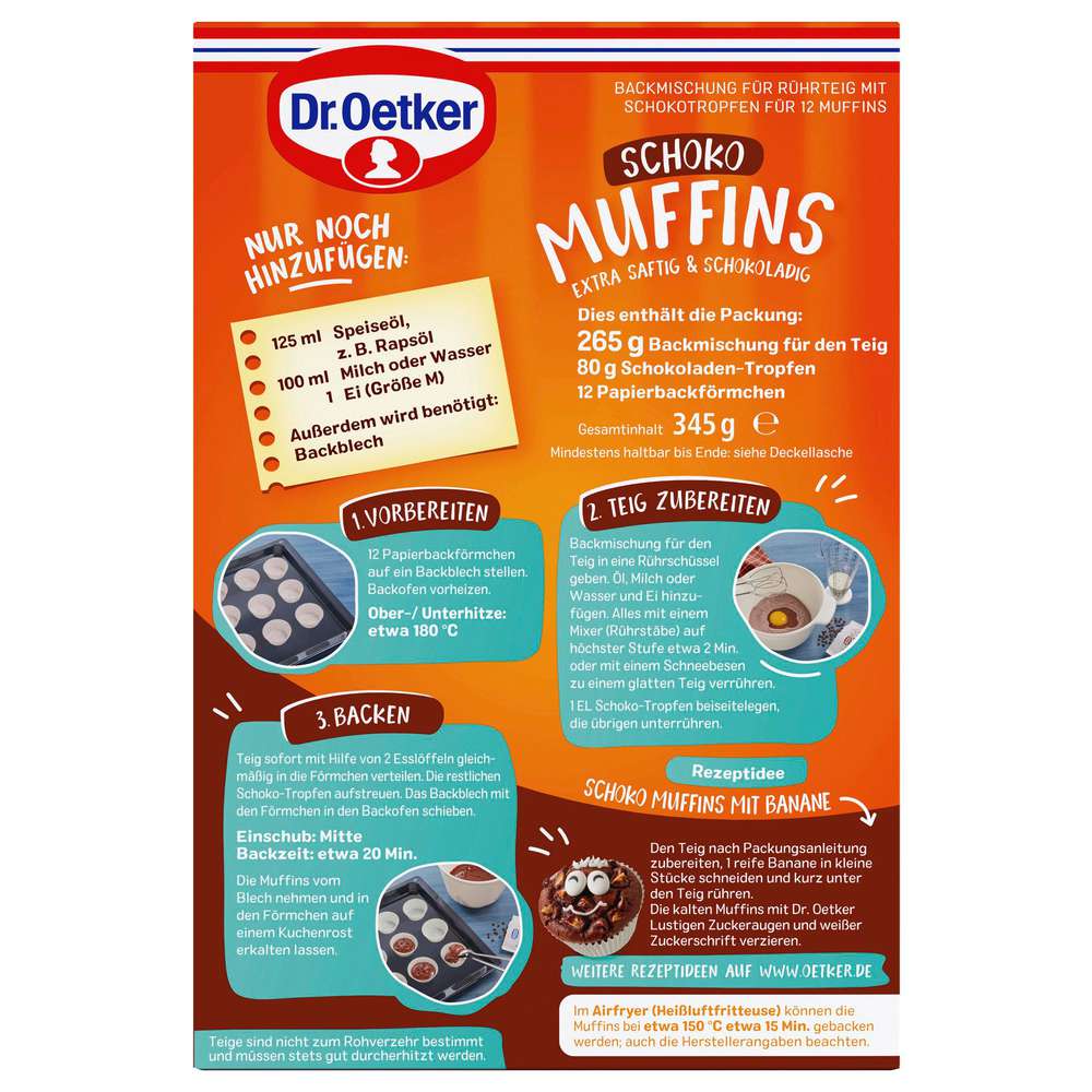 Produktabbildung Dr. Oetker Backmischung Schoko Muffins