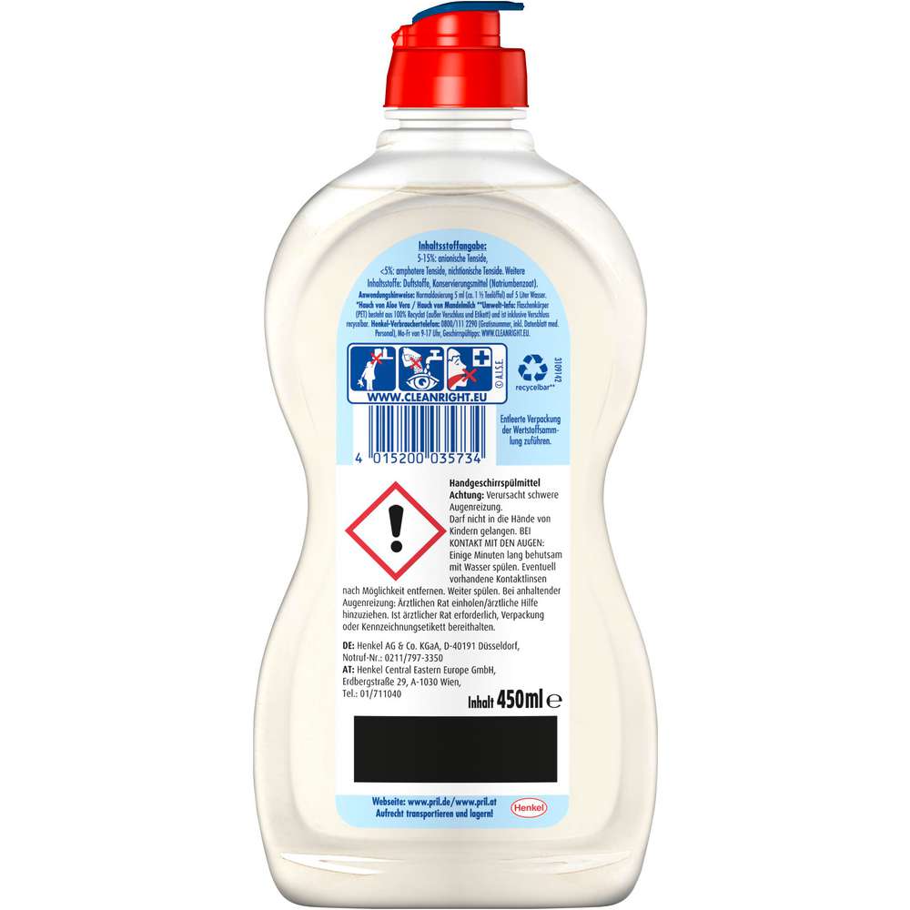 Produktabbildung Pril Geschirrspülmittel Sensitive, Aloe Vera