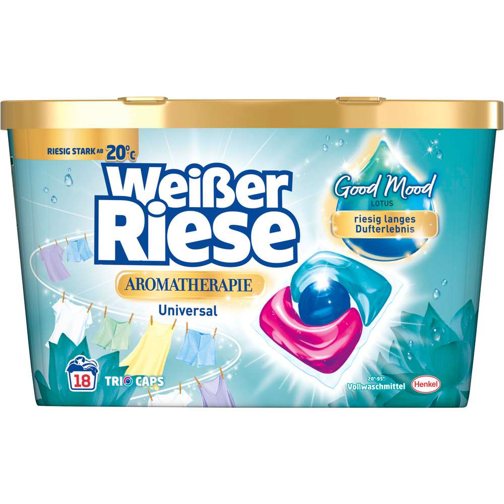 Produktabbildung Weißer Riese Universal-Waschmittel Trio Caps, Aromatherapie Lotus