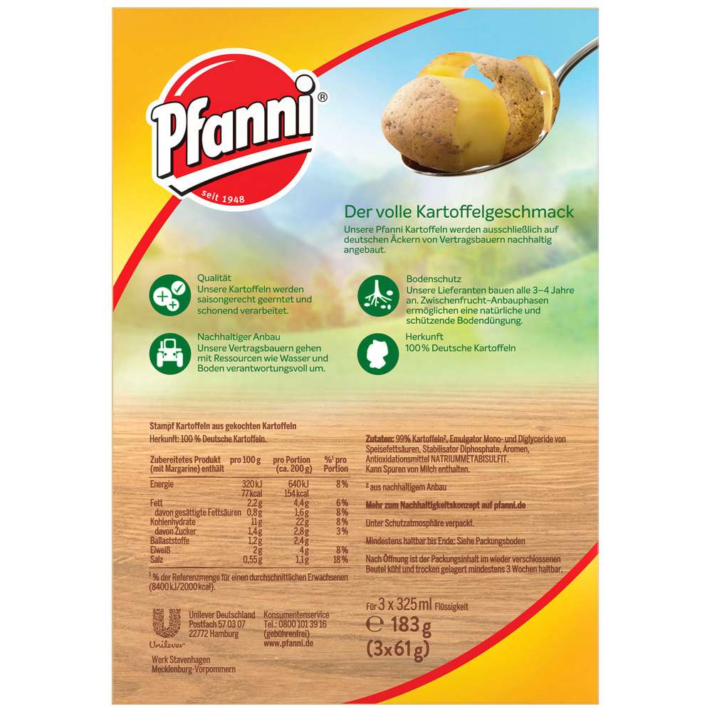 Produktabbildung Pfanni Stampfkartoffeln