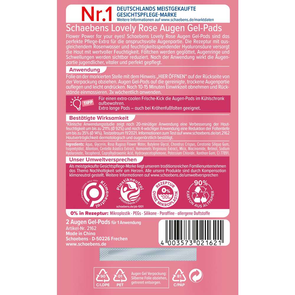 Produktabbildung Schaebens Augen Gel-Pads, Lovely Rose