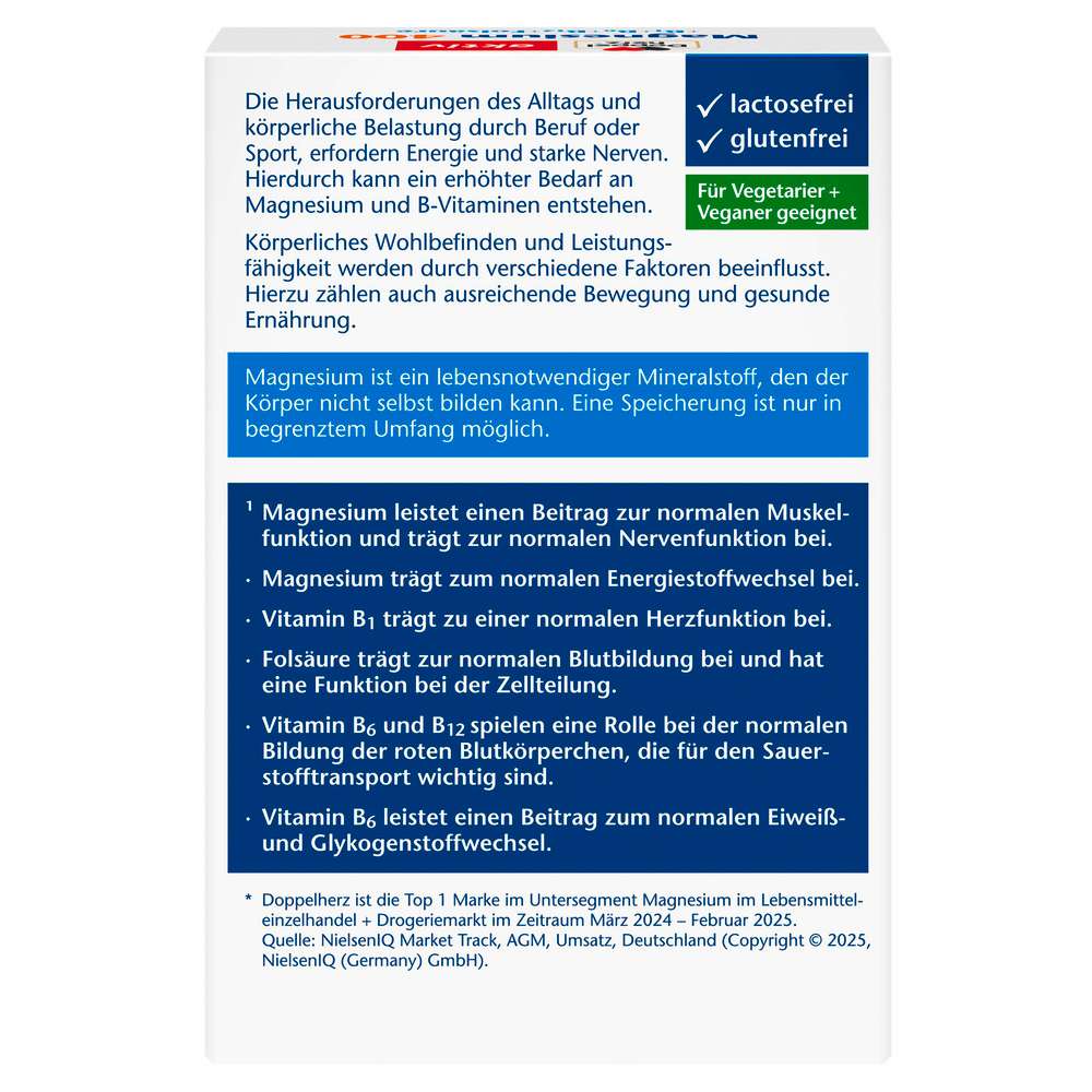 Produktabbildung Doppelherz Magnesium 400 + Vitamin B + Folsäure Tabletten