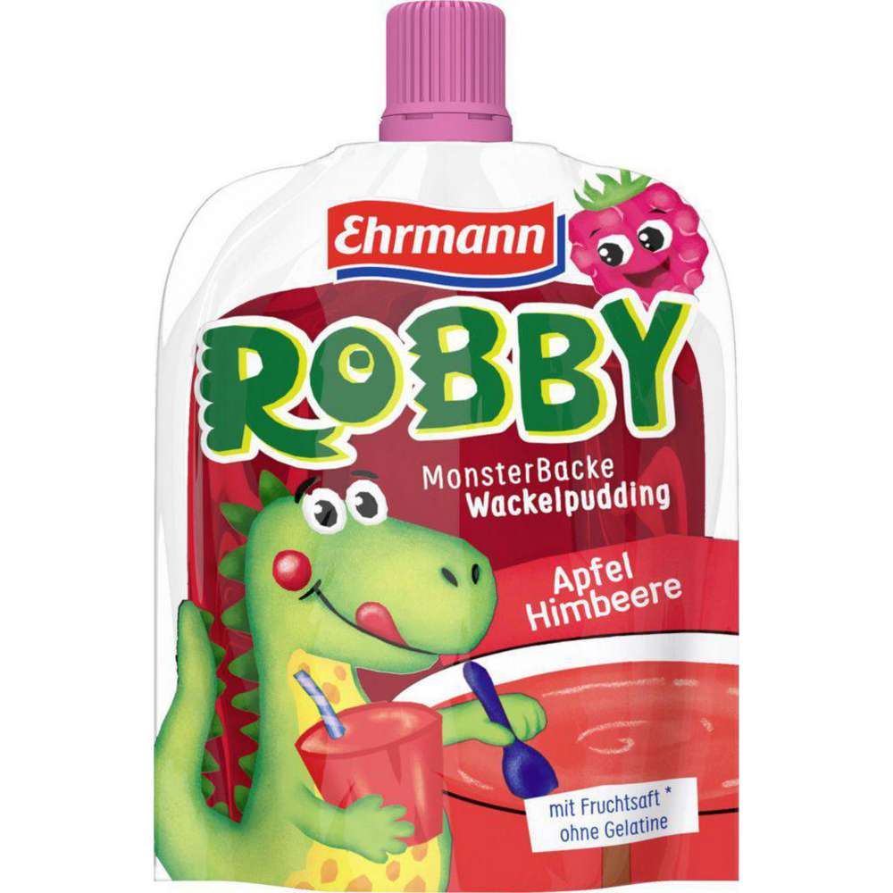 Produktabbildung Ehrmann Monsterbacke Wackelpudding, Apfel-Himbeere