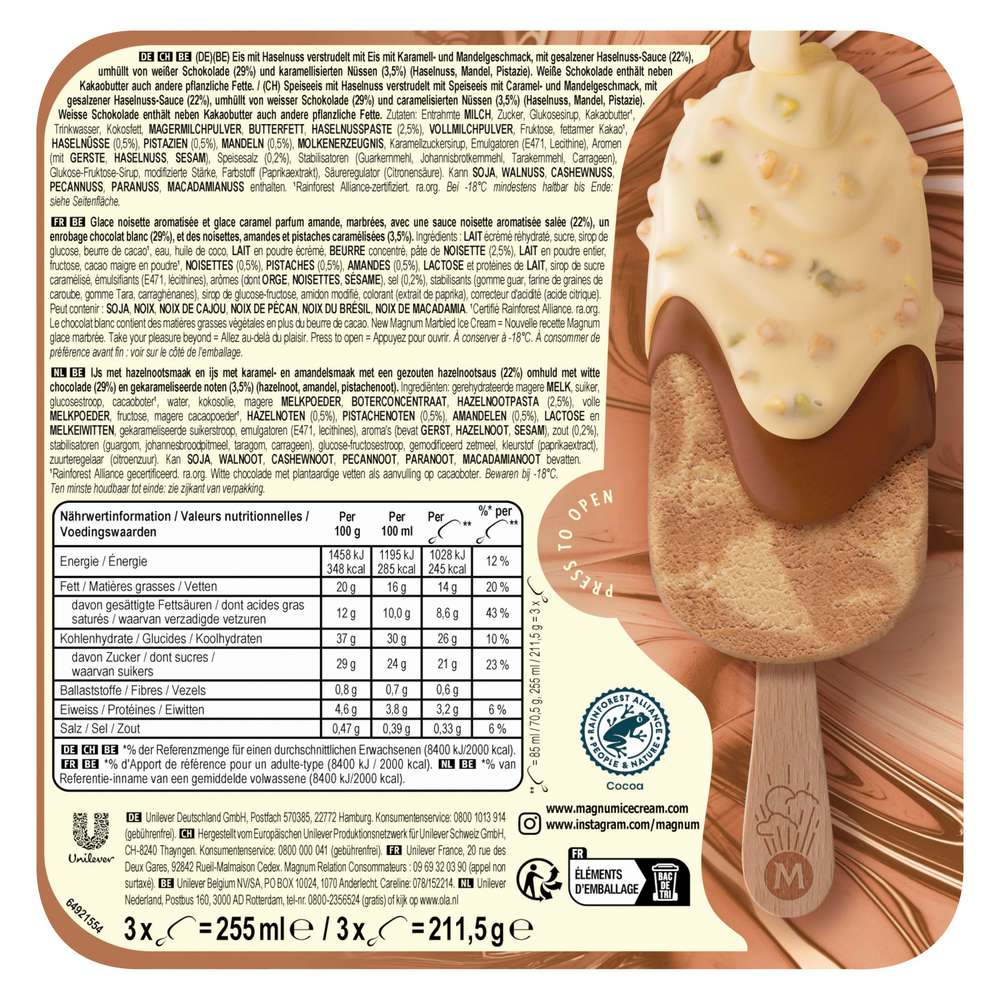 Produktabbildung Magnum Stiel-Eis, Double Hazelnut